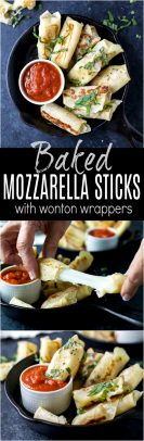 Skinny Baked Mozzarella Sticks