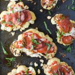 30 Minute Low Carb Cauliflower Steak Pepperoni Pizzas using only 6 ingredients. Pizza night just got a healthy upgrade, these Cauliflower Pizzas are 116 calories per serving and downright delicious!
