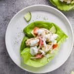 Low Carb Gluten Free Greek Chicken Lettuce Wraps with Tzatziki Sauce - an easy healthy 30 minute meal your family will devour!
