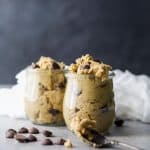 Vegan Chickpea Cookie Dough made in a blender. A healthy eggless no bake cookie dough recipe to satisfy that sweet tooth! {gluten free, refined sugar free, dairy free}