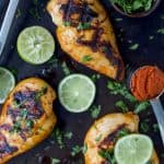 Juicy Thai Curry Grilled Chicken marinaded in a creamy curry coconut sauce then grilled to perfection! This thai chicken will be the star of your dinner table this summer! #glutenfree