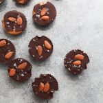 These 5 ingredient Vegan Almond Butter Cups are easy to make and a delicious healthy version of the popular candy! Creamy almond butter smooshed in between two layers of dark chocolate, can't get any better than that!