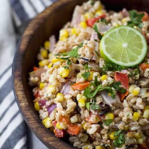 Charred Corn Red Pepper Farro Salad - web-6