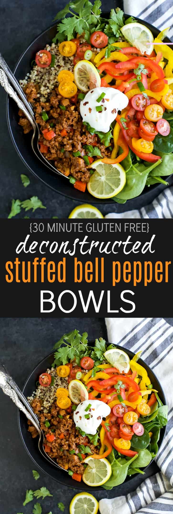 Recipe collage for Deconstructed Stuffed Bell Pepper Bowls
