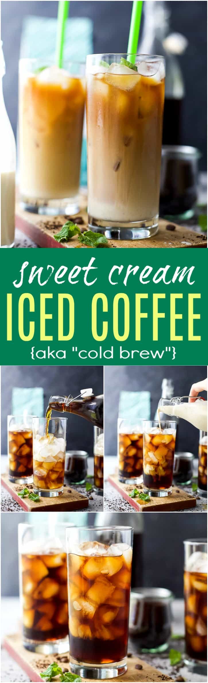 How to make the BEST Iced Coffee Cold Brew with a Sweet Cream finish. It's the perfect refreshing drink for the summer and a great start to your day!