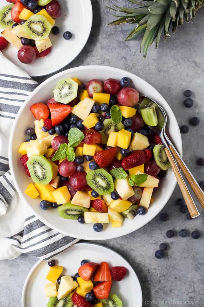 Image of The Best Summer Fruit Salad in a Serving Bowl