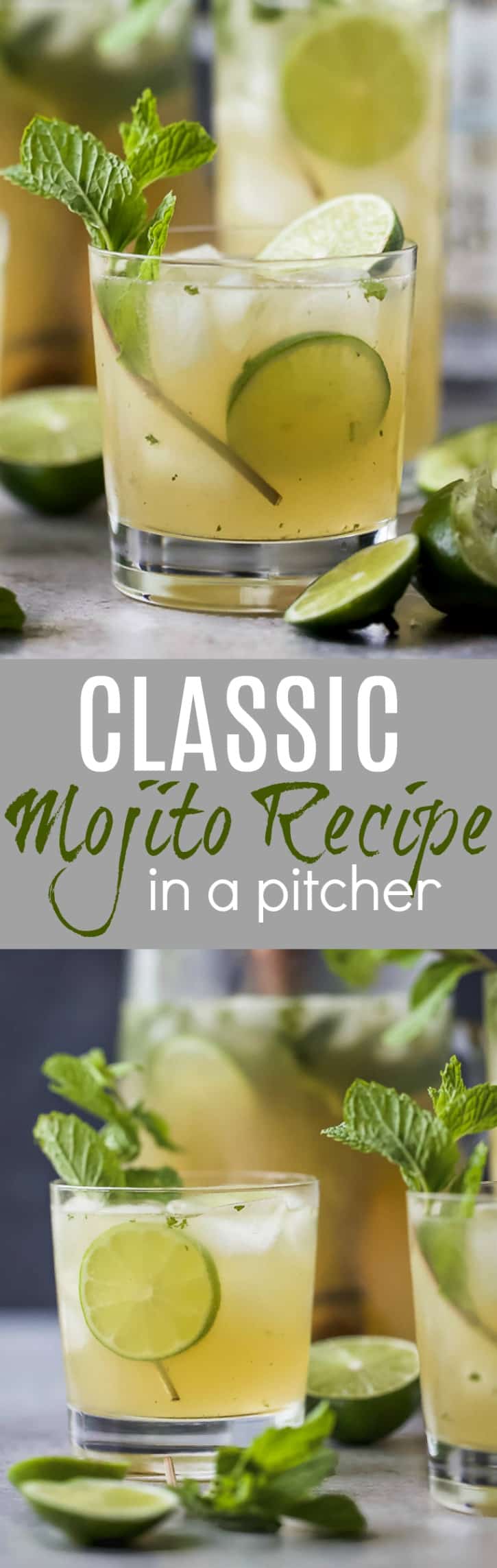 Collage for Classic Mojito Recipe in a Pitcher