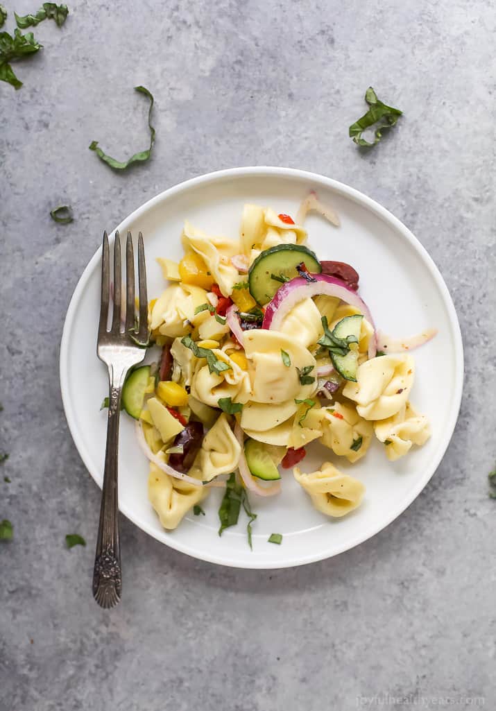 Greek Tortellini Salad | Easy Healthy Recipes