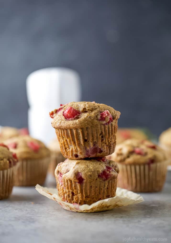 Image of Two Strawberry Muffins, Stacked
