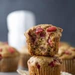 Image of a Stack of Two Strawberry Muffins