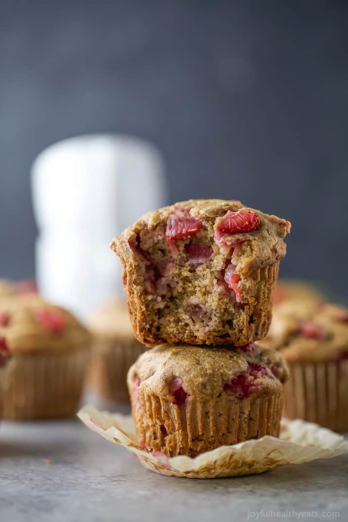 Image of a Stack of Two Strawberry Muffins