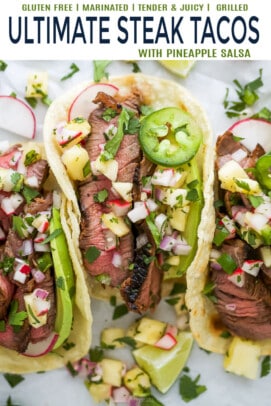 pinterest collage for marinated steak tacos