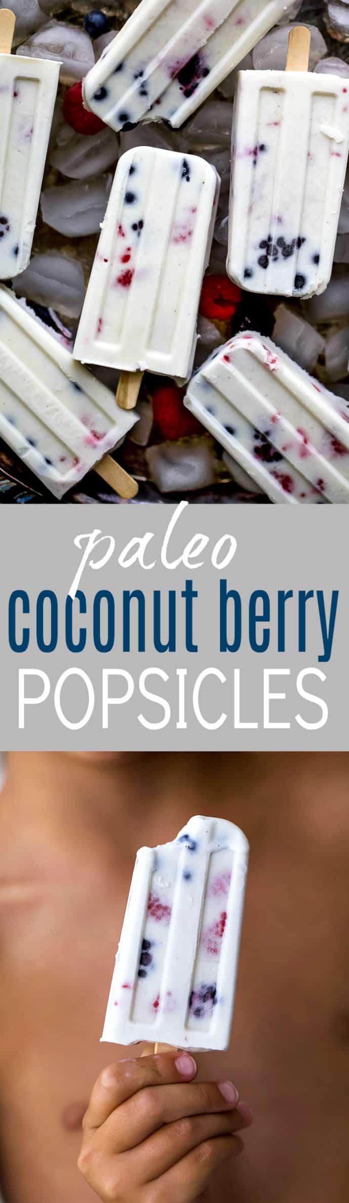 Paleo Berry Coconut Popsicles a sweet refreshing summer treat that's easy to make! These creamy Coconut Popsicles are filled with tart berries and finished with a vanilla bean coconut mixture. They'll be a hit all summer long!