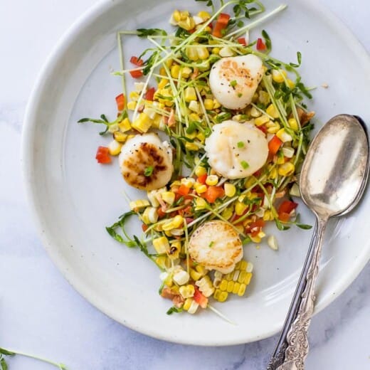 Seared Scallops with Corn Relish -web-3