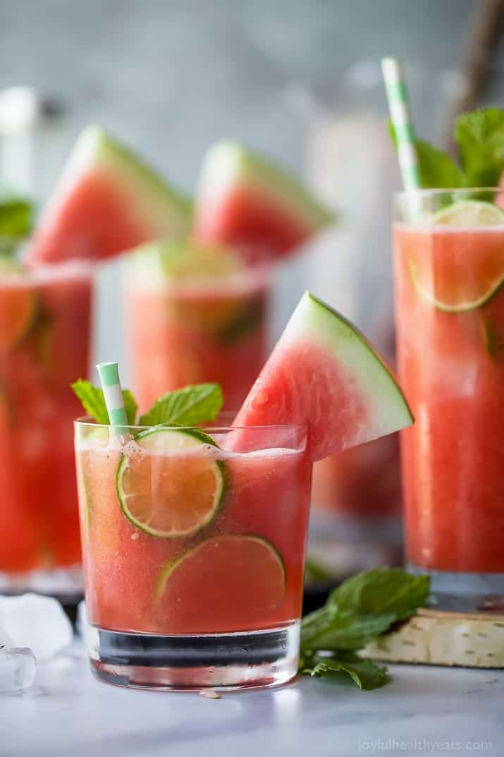 Vodka Watermelon Cocktail the perfect refreshing drink to sip on this summer! Easy, light and made with 4 ingredients you're gonna love this party cocktail! Only 136 calories a serving!