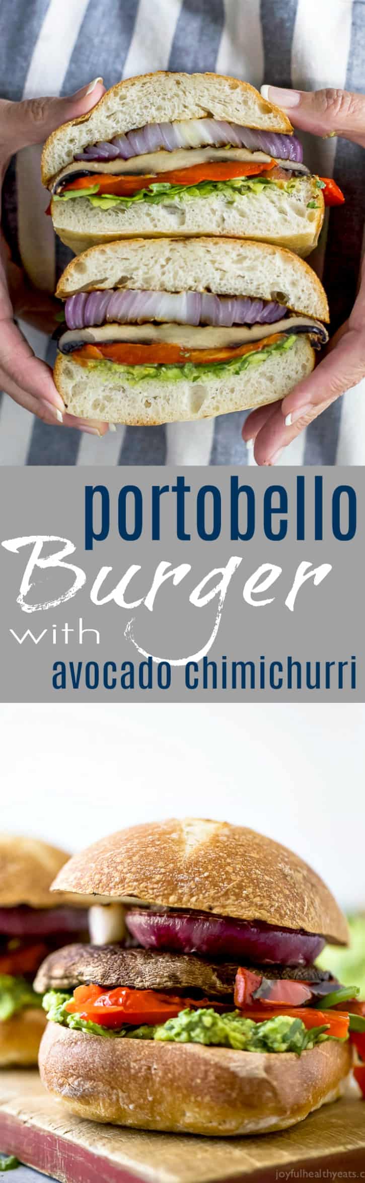 Grilled Portobello Burgers with a zesty Avocado Chimichurri is one perfect way to amp up Meatless Monday. This easy 30 minute burger will be a hit this summer! 