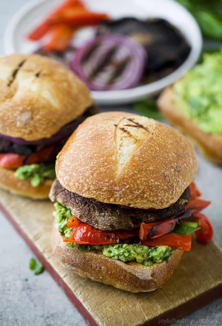 Grilled Portobello Burgers with a zesty Avocado Chimichurri is one perfect way to amp up Meatless Monday. This easy 30 minute burger will be a hit this summer! 