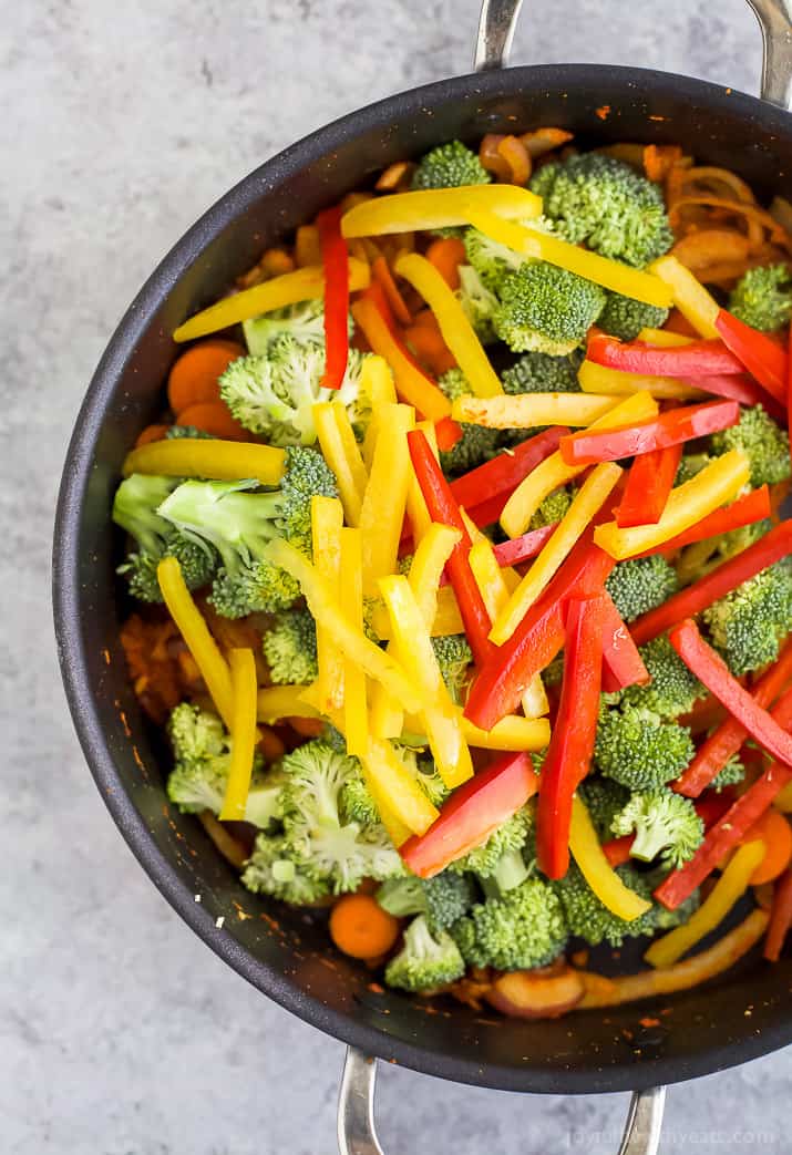 Simple Thai Vegetable Curry, a flavorful 30 minute meal loaded with veggies. It's vegan and gluten free! If you like Thai food you're gonna love this Vegetable Curry - skip the take out and make a healthier version!