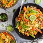 Simple Thai Vegetable Curry, a flavorful 30 minute meal loaded with veggies. It's vegan and gluten free! If you like Thai food you're gonna love this Vegetable Curry - skip the take out and make a healthier version!