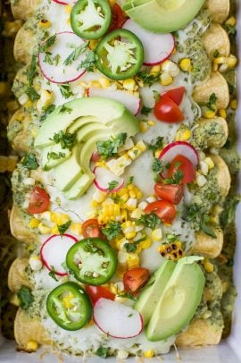 chicken enchiladas with poblano cream sauce