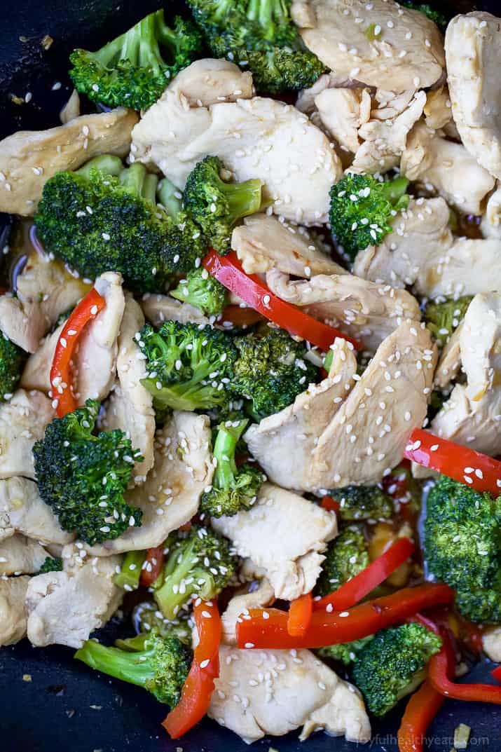 Close-up of Chicken and Broccoli Stir Fry