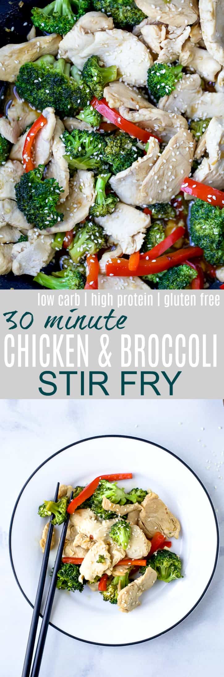 Collage for 30 Minute Chicken and Broccoli Stir Fry recipe
