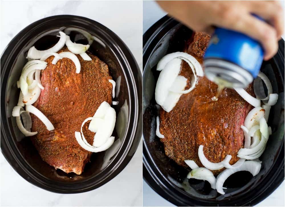 Beer Braised Slow Cooker Brisket Sliders tender moist brisket served on Hawaiian rolls then slathered with a creamy horseradish aioli. This easy flavorful appetizer is sure to be devoured as soon as it hits the table!