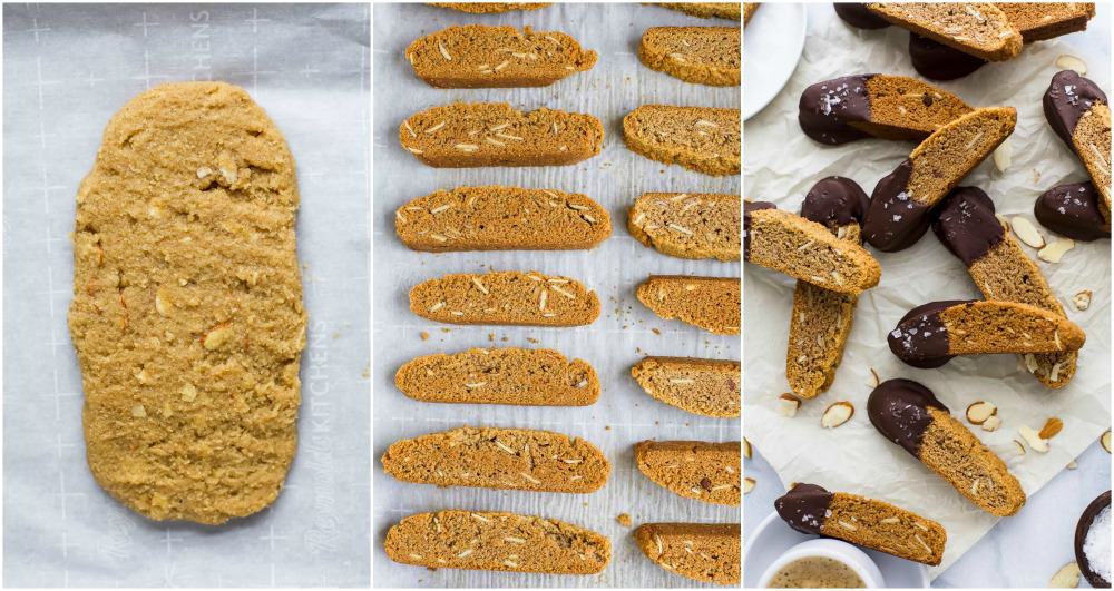 process shots of GLUTEN FREE AMARETTO BISCOTTI being made