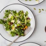 Cranberry Apple Brussel Sprout Salad on a plate