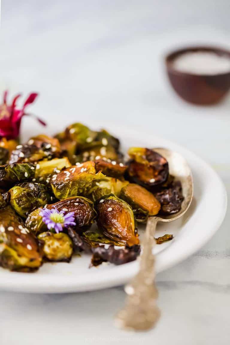 Honey Soy Oven Roasted Brussels Sprouts Joyful Healthy Eats