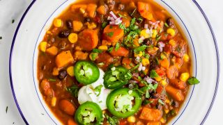 Instant Pot Sweet Potato Black Bean Chili