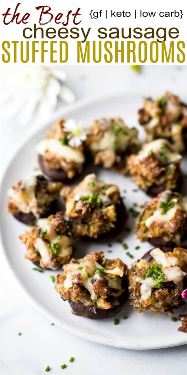 The BEST Cheesy Sausage Stuffed Mushrooms_pinterest