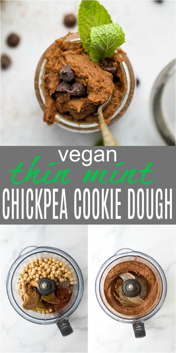 vegan thin mint chickpea cookie dough