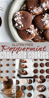 pinterest pin for gluten free peppermint chocolate cookies