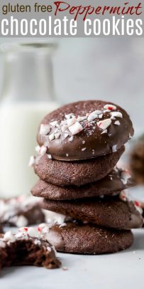 pinterest pin for gluten free peppermint chocolate cookies