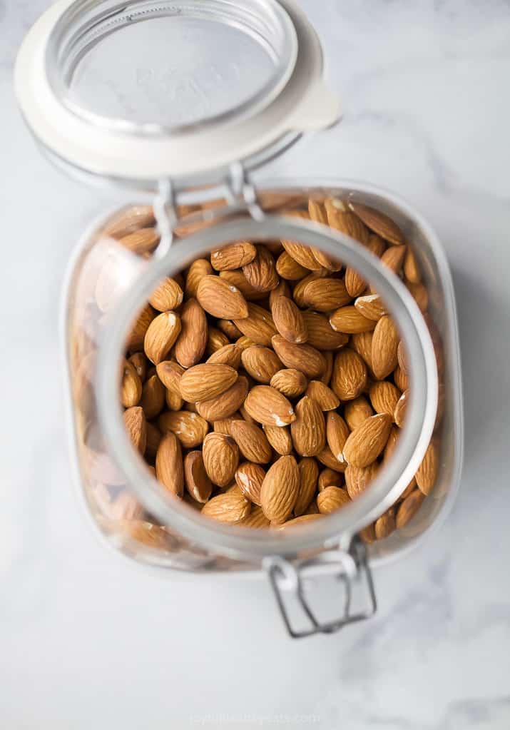 photo of raw almonds in a jar