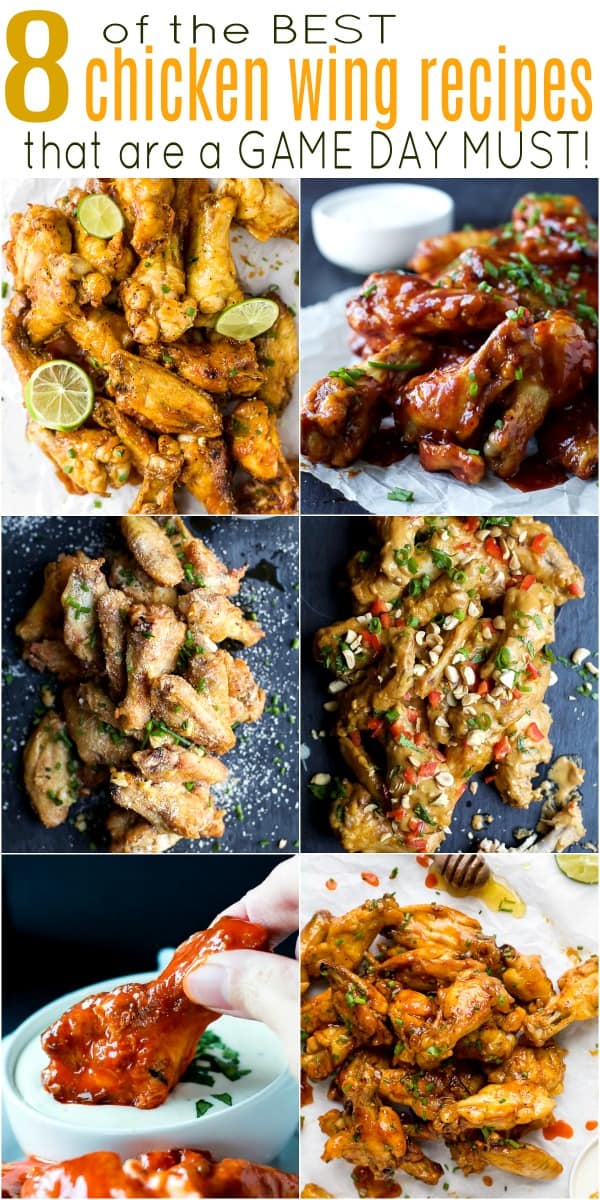 pinterest image for 8 of the Best Chicken Wing Recipes that are a Game Day Must