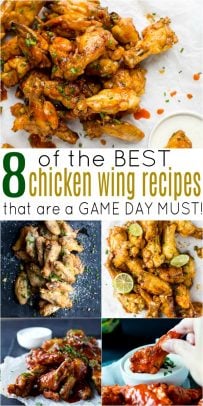 pinterest image for 8 of the Best Chicken Wing Recipes that are a Game Day Must
