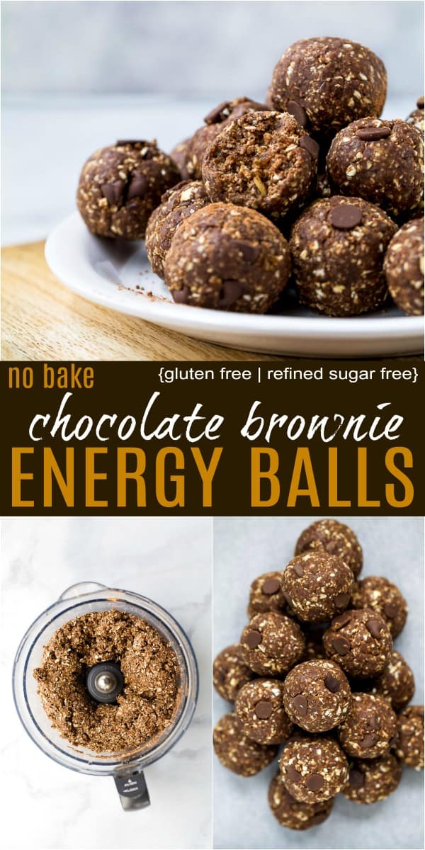 no bake chocolate brownie energy balls pinterest pin