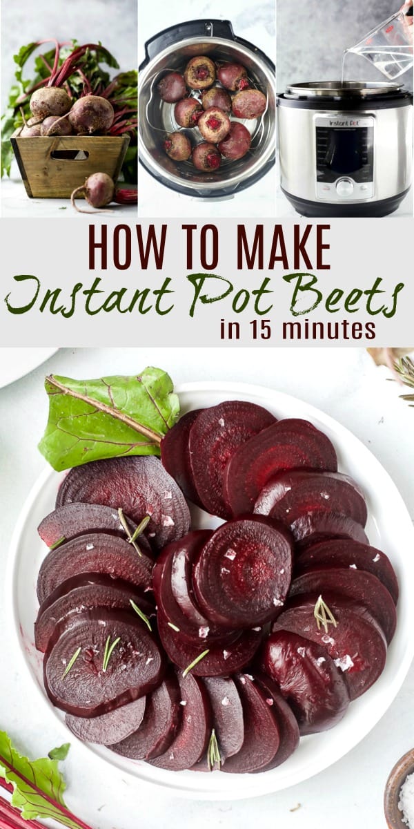 pinterest image for how to make instant pot beets in 15 minutes