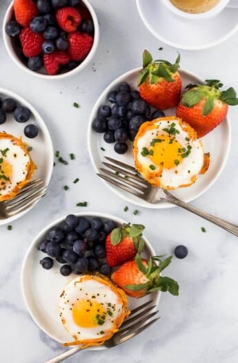 overhead photo of sweet potato hash baked egg cups