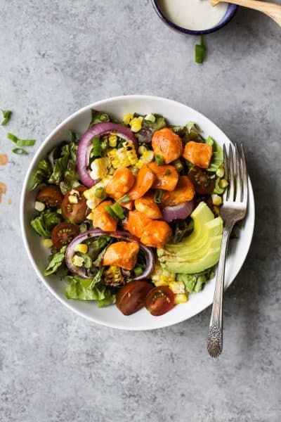 grilled buffalo chicken salad with grilled grilled and ranch dressing