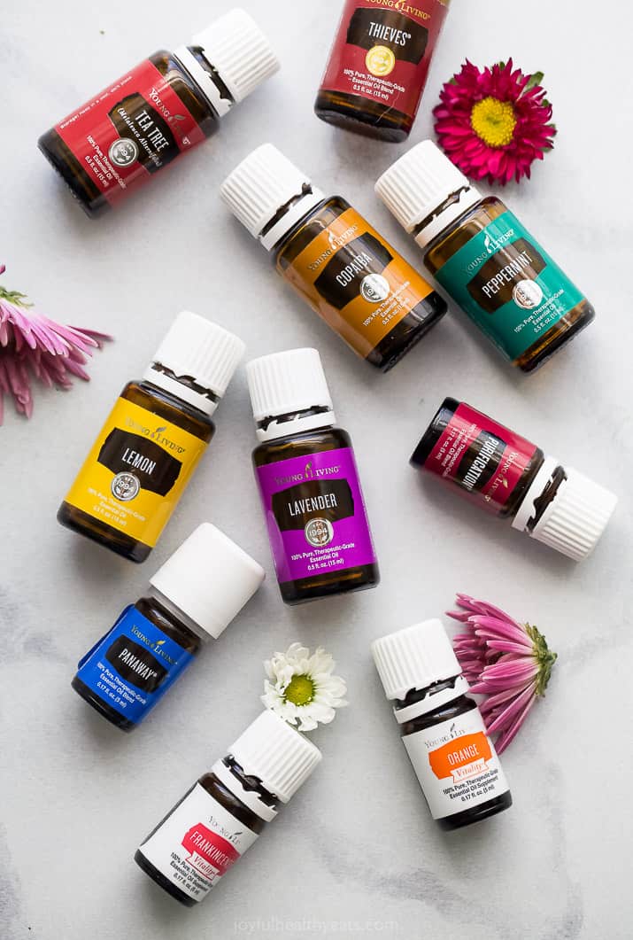 overhead photo of 10 of the Best Essential Oils for Beginners