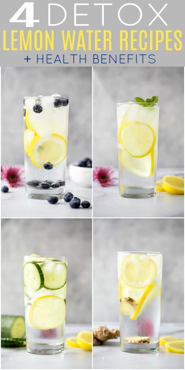 pinterest image for 4 detox lemon water recipes