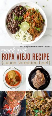 pinterest image for crock pot ropa vieja recipe (cuban shredded beef)