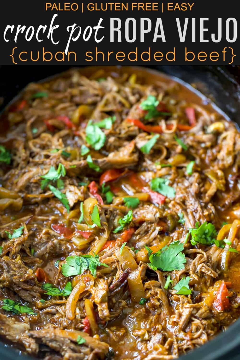 pinterest image for crock pot ropa vieja recipe (cuban shredded beef)