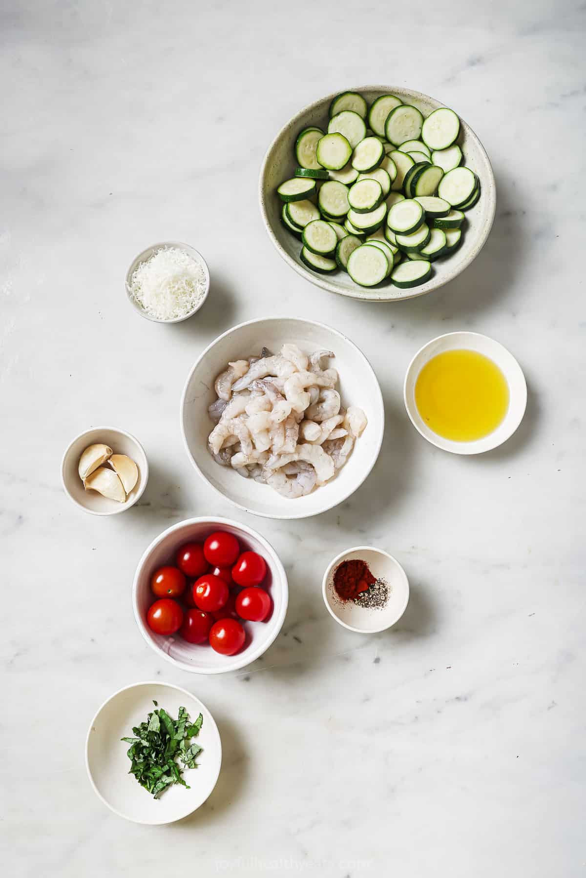 Ingredients for sheet pan shrimp. 