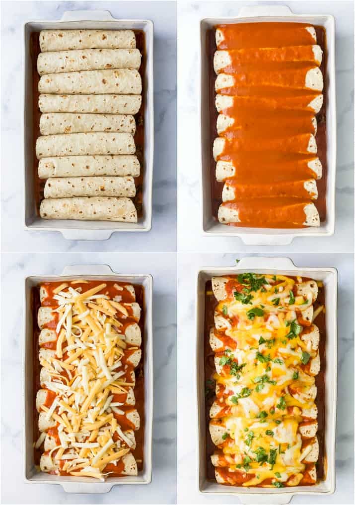 process photos of how to make The Ultimate Ground Beef Enchilada Recipe