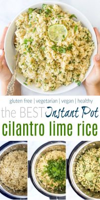 pinterest image for the best instant pot cilantro lime rice