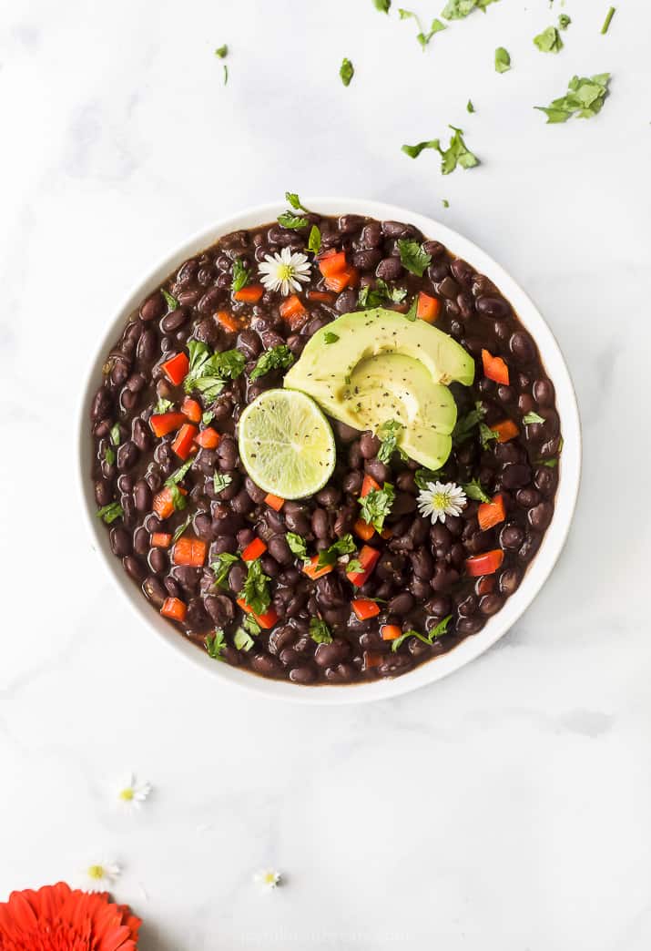 mexican instant pot black beans in a bowl